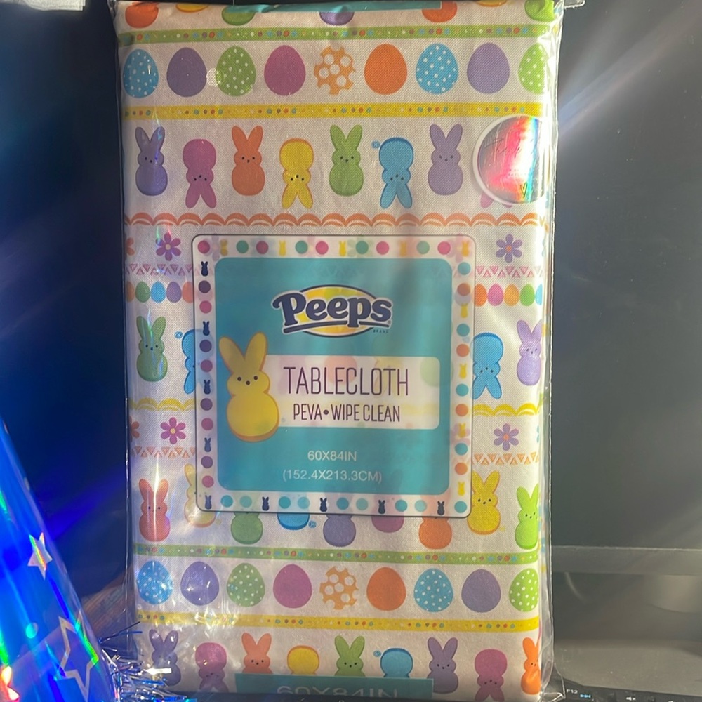 NWOT colorful peeps tablecloth